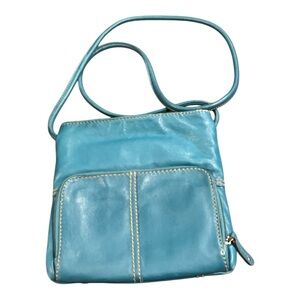 Tignanello Leather Triple Compartment Crossbody Bag.
